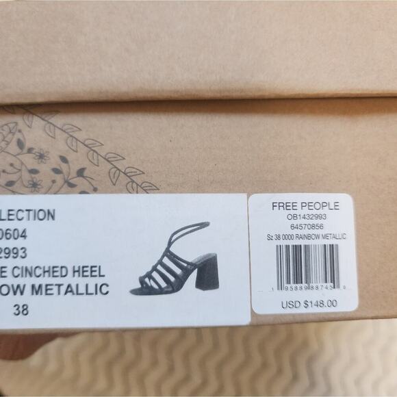 FREE PEOPLE COLLETTE SANDAL RAINBOW NEW SIZE 38 US 7.5 - Picture 7 of 8